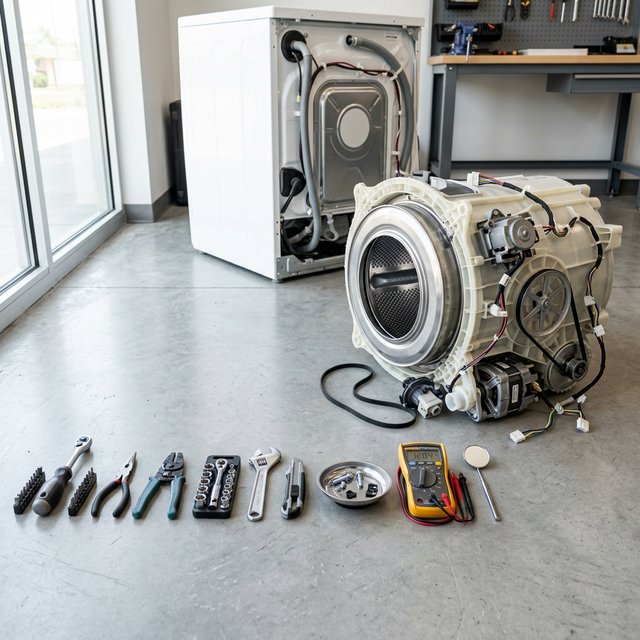 Washing machine service tools and equipment